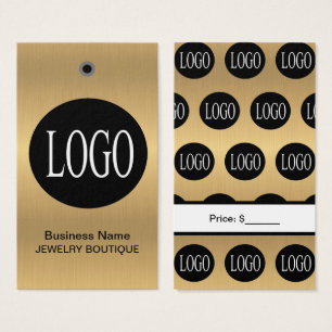 Black and Gold Logo Jewelry Price Tags