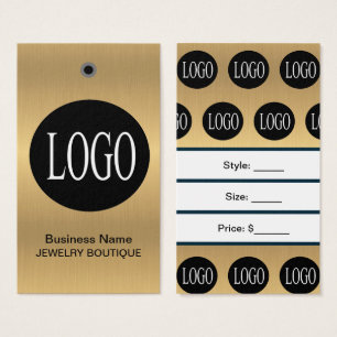 Black and Gold Logo Jewelry Price Tags