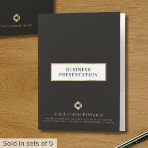 Black and Gold Logo Presentation Folders
