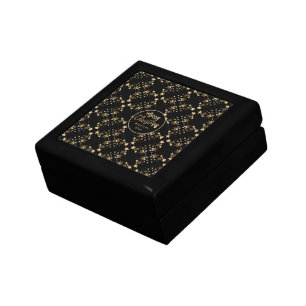 Black and Gold Look Stars Pattern Merry Christmas Gift Box