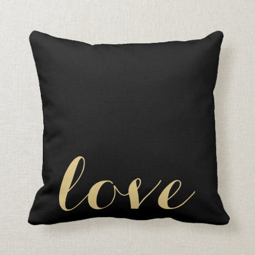 Black and Gold 'Love' Accent Pillow