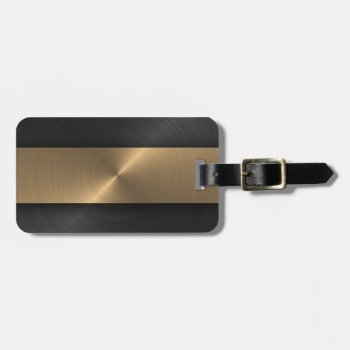 Black And Gold Luggage Tag by unique_cases at Zazzle
