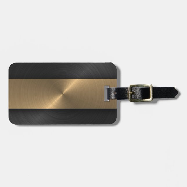 Black And Gold Luggage Tag (Front Horizontal)