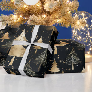 Black And Gold Luxury Christmas Wrapping Paper