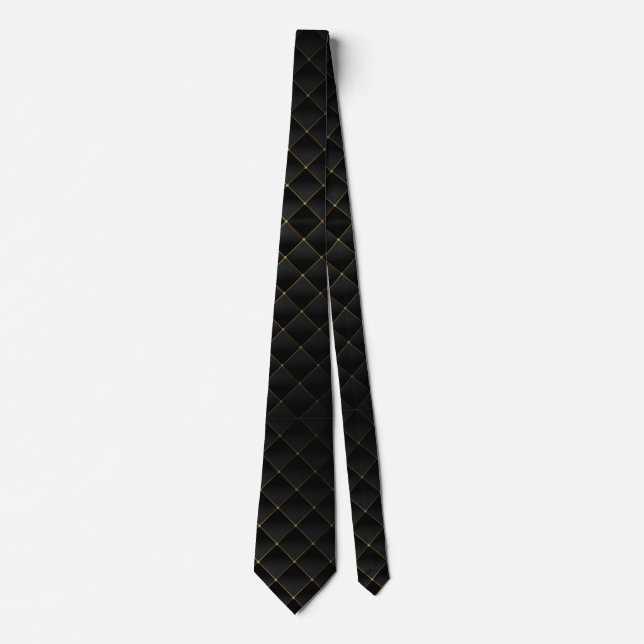 Black and gold luxury diamond neck tie (Front)