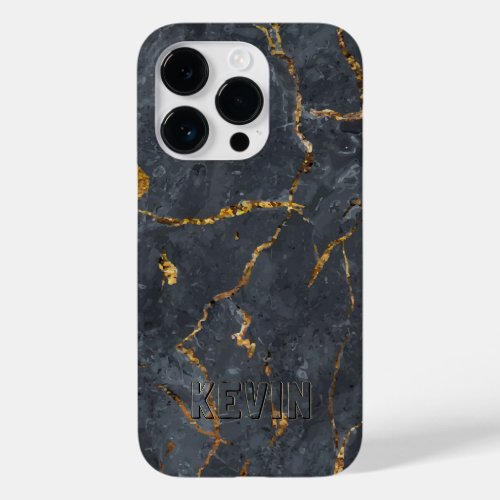 Black and gold luxury marble texture Case_Mate iPhone 14 pro case