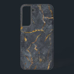 Black and gold luxury marble texture samsung galaxy s22  case<br><div class="desc">Black and gold luxury faux marble image print. Optional monogram.</div>