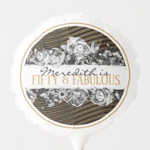 Black and Gold Luxury Personalized 50 And Fabulous Balloon