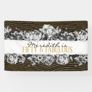 Black and Gold Luxury Personalized 50 And Fabulous Banner