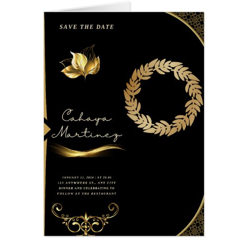 Black and gold luxury wedding cards 