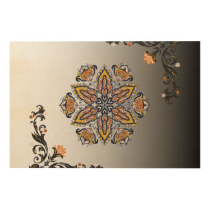 Black and Gold Mandala Floral Art