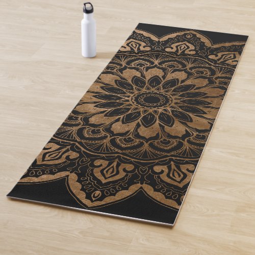 Black and Gold Mandala Yoga Mat