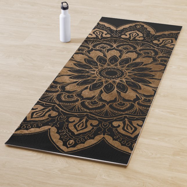 Black and Gold Mandala Yoga Mat (In Situ)