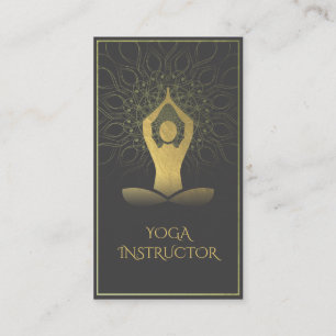 Black and Gold Mandala Yoga Meditation & Om Symbol Business Card