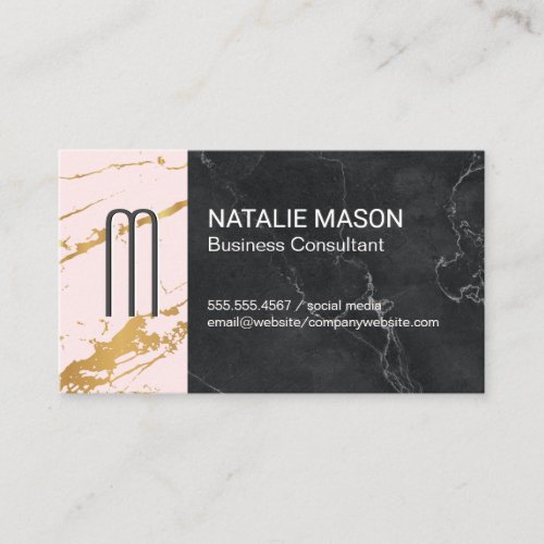 Black and Gold Marble Business Card