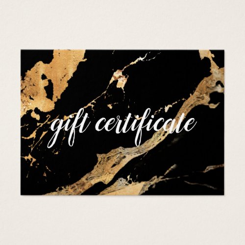 Black and Gold Marble Business Gift Certificate