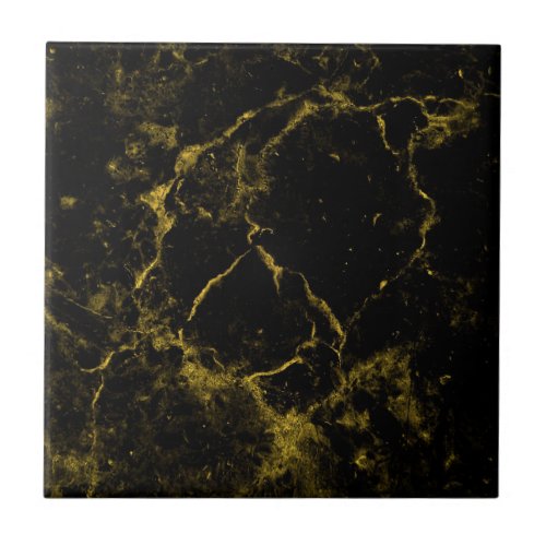 Black and Gold Marble  Custom Ceramic Tile