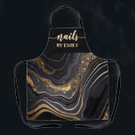 Black and gold Marble Custom Nail Salon  Apron<br><div class="desc">Black and gold Marble Custom Nail Salon Apron designs with nail art themes or branding for nail techs.</div>