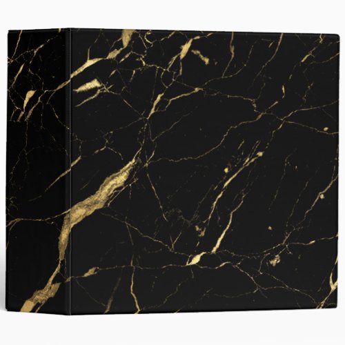 Black and Gold Marble Designer 3 Ring Binder