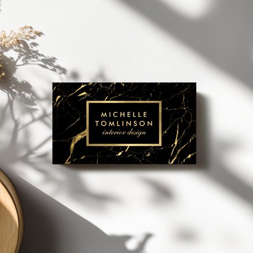 Black and Gold Marble Designer Business Card