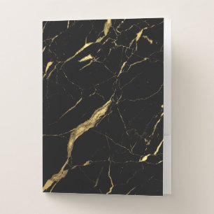 Black and Gold Marble Designer Pocket Folder