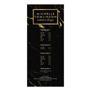 Black and Gold Marble Designer Rack Card