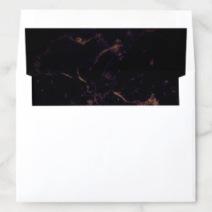 Black and Gold Marble Elegant Envelope Liner