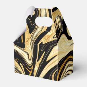 Black and Gold Marble Favor Box