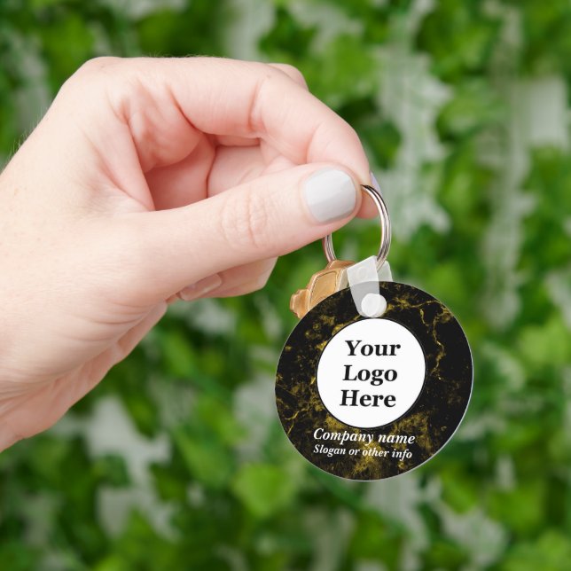 Black and gold marble  keychain (Hand)