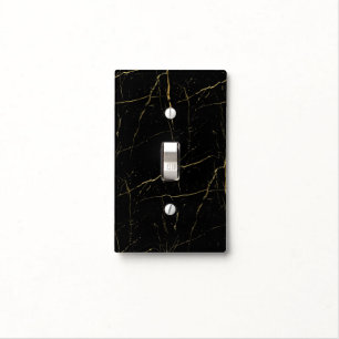 Black and Gold Marble Light Switch Cover