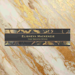 Black and Gold Marble Office Door Sign Name Plate