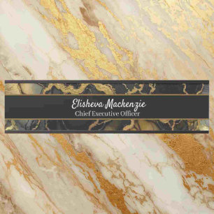 Black and Gold Marble Office Door Sign Name Plate