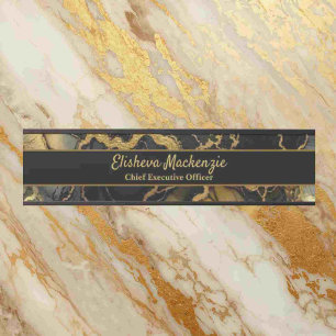 Black and Gold Marble Office Door Sign Name Plate