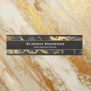 Black and Gold Marble Office Door Sign Name Plate