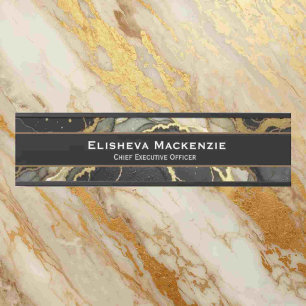 Black and Gold Marble Office Door Sign Name Plate