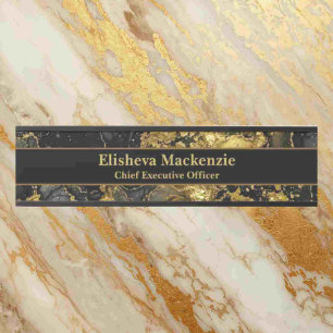 Black and Gold Marble Office Door Sign Name Plate