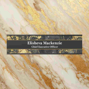 Black and Gold Marble Office Door Sign Name Plate