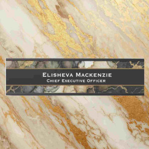 Black and Gold Marble Office Door Sign Name Plate