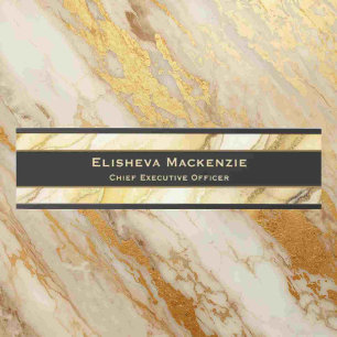 Black and Gold Marble Office Door Sign Name Plate