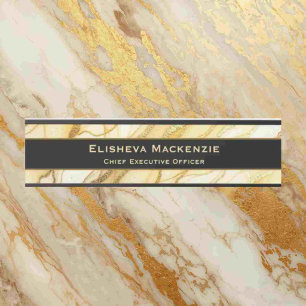 Black and Gold Marble Office Door Sign Name Plate