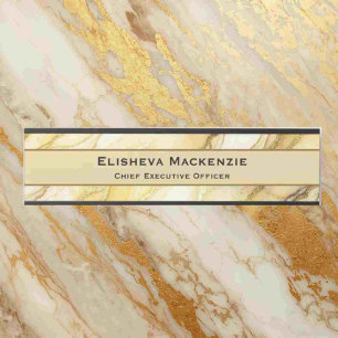 Black and Gold Marble Office Door Sign Name Plate