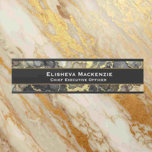 Black and Gold Marble Office Door Sign Name Plate