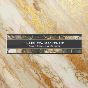 Black and Gold Marble Office Door Sign Name Plate