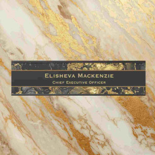 Black and Gold Marble Office Door Sign Name Plate