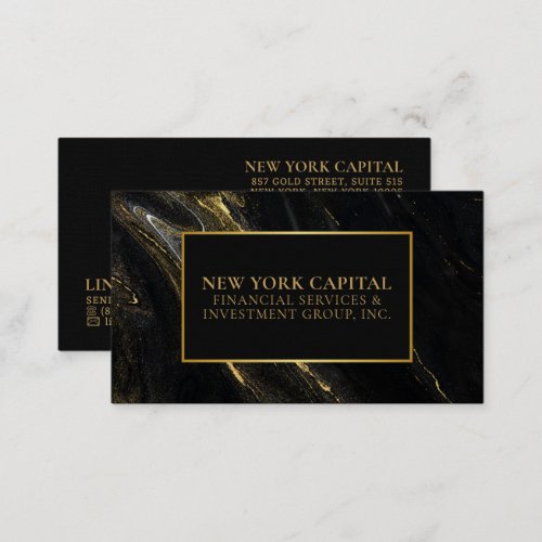 Black and Gold Marble Professional Business Card