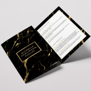 Black and Gold Marble Salon or Product Brochure