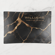 Black and Gold Marble Stone Personalized