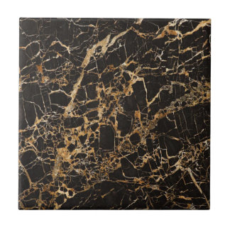 Black and Gold Marble Tile