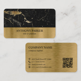 Black and Gold Marbled Business Card