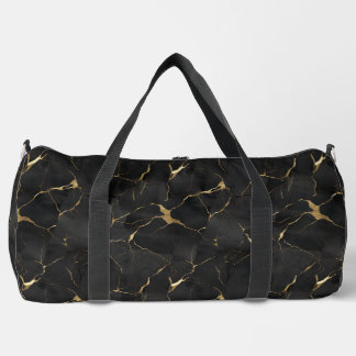 Black And Gold Marbleized Duffle Bag